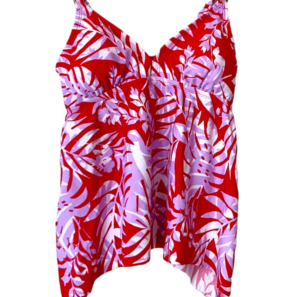 NWOT Tankini Swim Top with Tropical Leaf Print